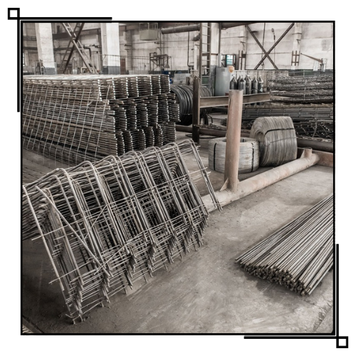 conjunto de materiales de acero industrial